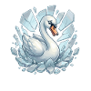 Schwan bricht durchs Eis