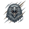Furious eagle in the storm