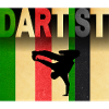 Dartist-Kunsttänzer im Farbstreifen