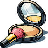 Powder brush illustration makeup