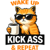 Wake Up Kick Ass Cat Coffee