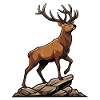 Majestätischer Hirschwald-Logo Maskottchenhirsch