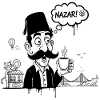 Moustachu au fez et Nazar Café