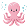 Rosa Oktopus mit Blasen
