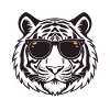 Tiger chic black glasses
