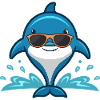 Chic dolphin on the waves