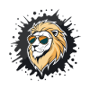 Lion in graphic sunglasses