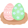 Pastel Easter Egg Duo in Nest