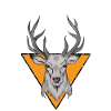 Deer head in orange triangle