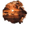 Lion Savannah Sunset Double Exposure Design