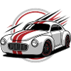 Racing classic with red stripes