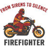 Firefighter Biker Badge Stencil Art