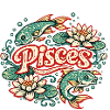 Pisces Zodiac Fish and Lotus