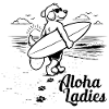 Aloha Ladies Surfer Dog Hawaiian Style