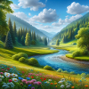 A beautiful spring hall