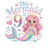 Mermaid 9th Birthday 9 Years