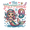Mermaid 9th Birthday 9 Years