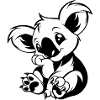 Cute koala sitting playfully