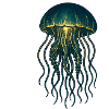 Glowing Jellyfish Deep Sea Neon