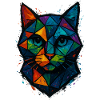 Cat Low Poly – geometrisches Mesh-Polygon-Kunstdesign