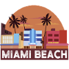 Miami Beach Retro Skyline