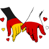 Germany Poland Flags Holding Hands