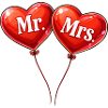 Herzballons Mr Mrs Brautpaar