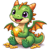 Kleiner Drache mit Gold