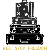 Suitcase Stack Freedom Saying