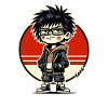 Chibi Urban Rebel with Glasses