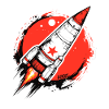 Crimson Rocket Splash-Artwork