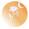 Freesia with Moon Line Art Illustration