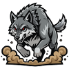 Wild Gray Wolf Charge Maskottchen-Wolf-Lauf