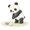 Panda Playing Golf Illustration