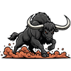 Black Buffalo Charge Mascot Buffalo Power