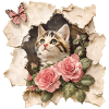 Chat au papillon