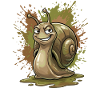 Witzige Schnecke mit Farbsplash