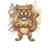 Angry Wildcat Cartoon Print
