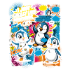 Penguin Pop Art Comic Collage