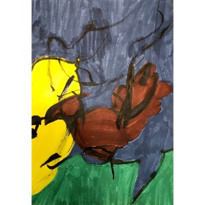 Birds on green grass