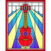 Buntglas-Akustikgitarre