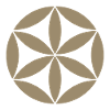 Taupe Geometric Flower Circle