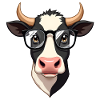 Kuh mit Brille