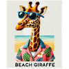 Beach Giraffe with Sunglasses