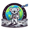 Koala astronaut on lunar soil