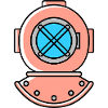 Diving helmet diving symbol