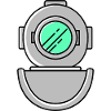 Diving helmet diving symbol