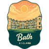 Bath Royal Crescent Retro Sunset Badge
