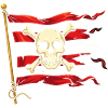 Skull on pirate flag