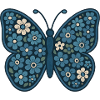 Blue Floral Butterfly Pattern